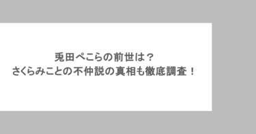 兎田ぺこらの前世は？さくらみことの不仲説の真相も徹底調査！